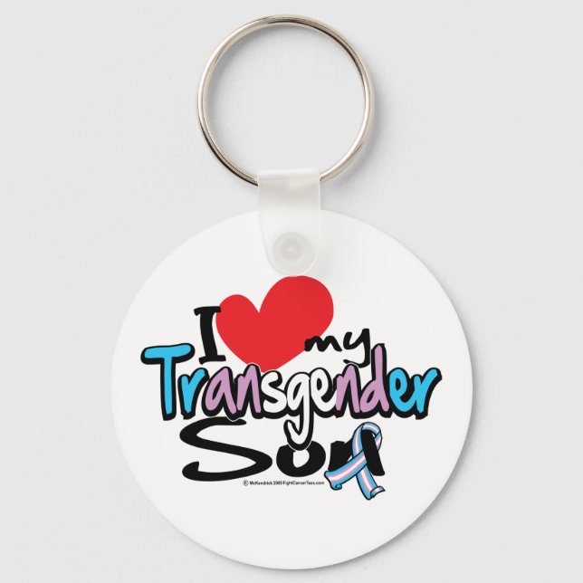 I Love My Transgender Son Keychain (Front)