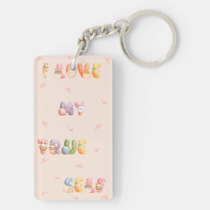 I Love My True Self   Positive Motivation Keychain