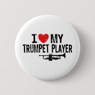 I Love My Trumpet Player 2 Inch Round Button
