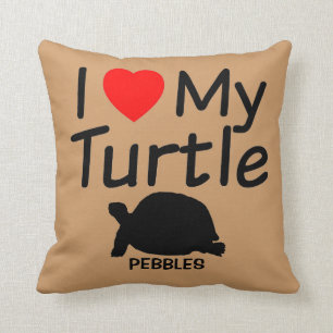 I Love My Turtle Throw Pillow