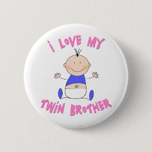 I Love My Twin Brother 2 Inch Round Button