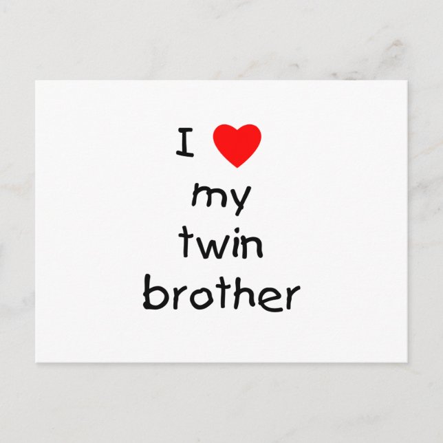 I Love My Twin Brother Postcard (Front)