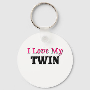 I Love My Twin Keychain