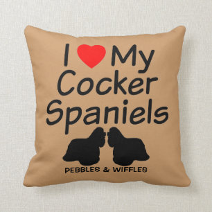 I Love My TWO Cocker Spaniel Dogs Throw Pillow