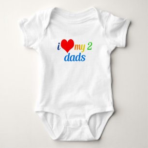 I Love My Two Dads Baby Bodysuit