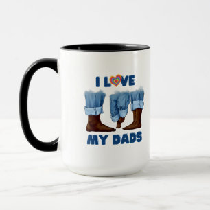 I Love My Two Dads with Pride Mug