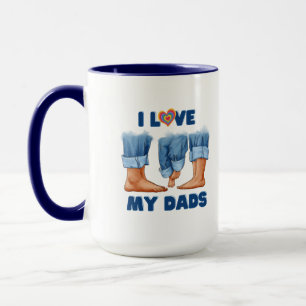 I Love My Two Dads with Pride Mug