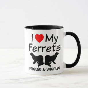 I Love My TWO Ferrets Mug