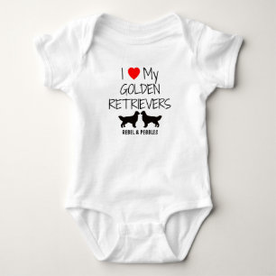 I Love My Two Golden Retrievers Baby Bodysuit