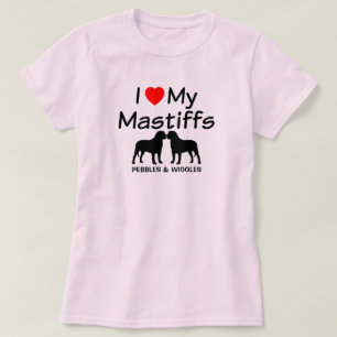I Love My Two Mastiff Dogs Shirt
