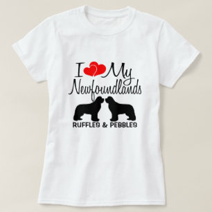 I Love My TWO Newfoundland Dogs T-Shirt
