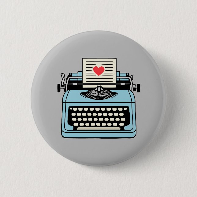 I  Love my typewriter 2 Inch Round Button (Front)