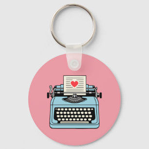 I  Love my typewriter Keychain