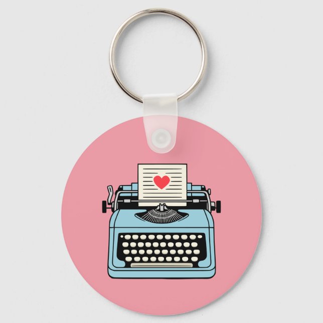 I  Love my typewriter Keychain (Front)