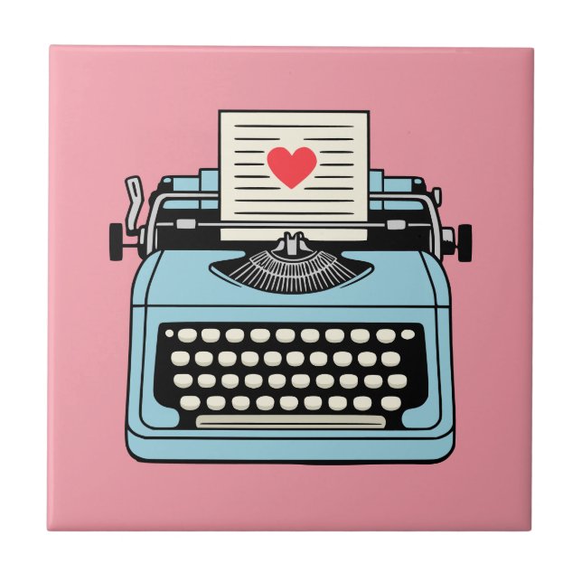 I  Love my typewriter Tile (Front)