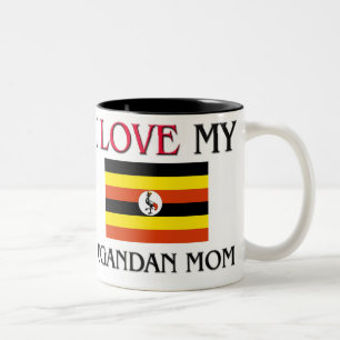 I Love My Ugandan Mom Two-Tone Coffee Mug