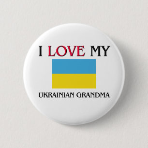 I Love My Ukrainian Grandma 2 Inch Round Button