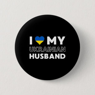 I Love My Ukrainian Husnd 2 Inch Round Button