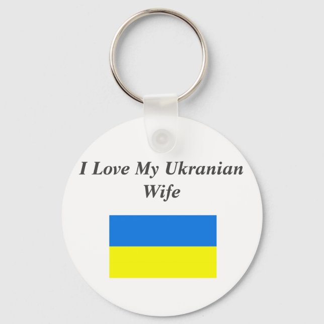 I Love My Ukranian Wife Keychain (Front)