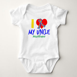 I Love My Uncle Autism Awareness Baby Bodysuit