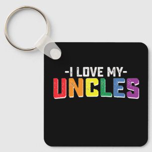 I Love My Uncles Pride Gay Lesbian Family Matching Keychain