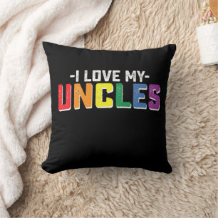 I Love My Uncles Pride Gay Lesbian Family Matching Throw Pillow