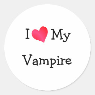 I Love My Vampire Classic Round Sticker