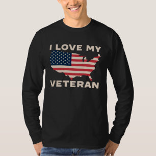 I Love My Veteran USA Flag American Memorial Day T-Shirt
