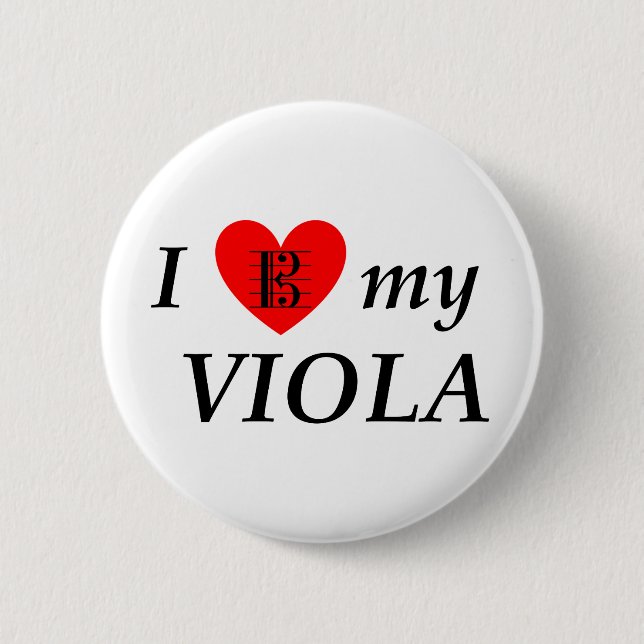 I Love My Viola (I Heart My Viola) 2 Inch Round Button (Front)