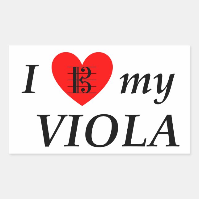 I Love My Viola (I Heart My Viola) Sticker (Front)