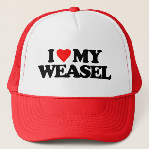 I LOVE MY WEASEL TRUCKER HAT