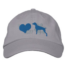 I Love my Weimaraner Blue Embroidered Hats