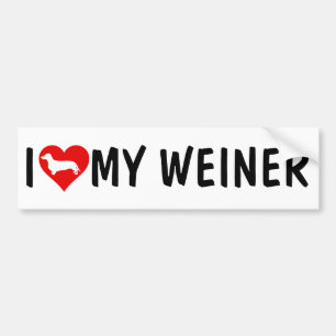 I LOVE MY WEINER, Dachshund Bumper Sticker