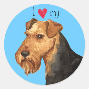I Love my Welsh Terrier Classic Round Sticker