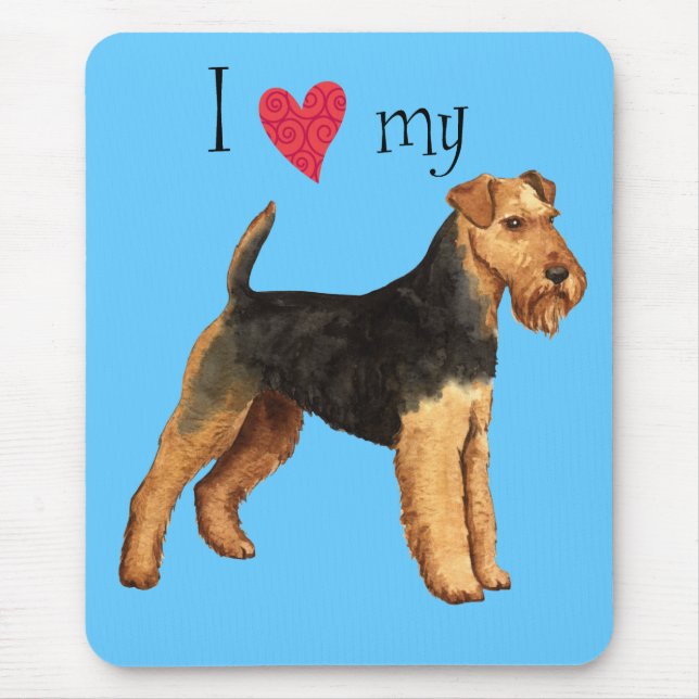 I Love my Welsh Terrier Mouse Pad (Front)