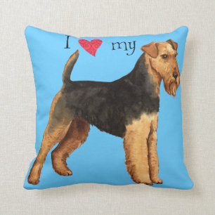 I Love my Welsh Terrier Throw Pillow