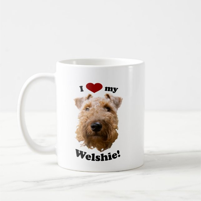 I Love My Welshie Welsh Terrier Photo Coffee Mug (Left)