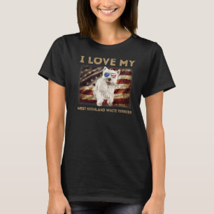 I Love My West Highland White Terrier Dad Mom Amer T-Shirt