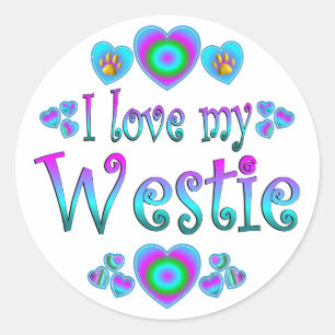 I Love My Westie Classic Round Sticker
