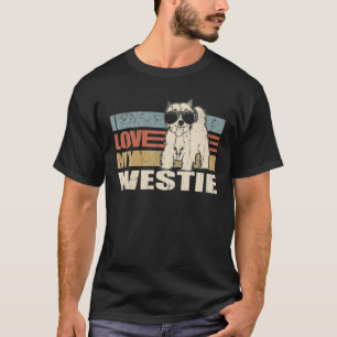 I Love My Westie Cool Dog Vintage Retro T-Shirt