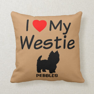 I Love My Westie Dog Pillow