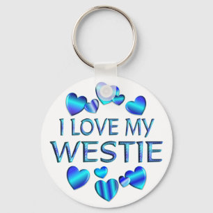 I Love My Westie Keychain