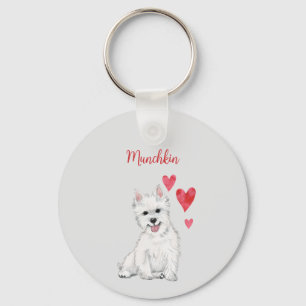 I Love my Westie Personalized West Highland Dog Keychain