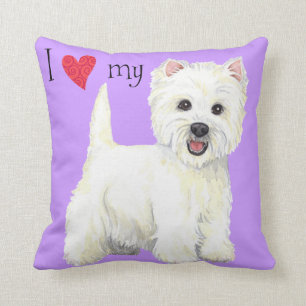 I Love my Westie Throw Pillow