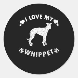 I Love My Whippet Dog Gift Idea Classic Round Sticker