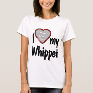 I Love My Whippet - Heart Shaped Dog Photo Frame T-Shirt
