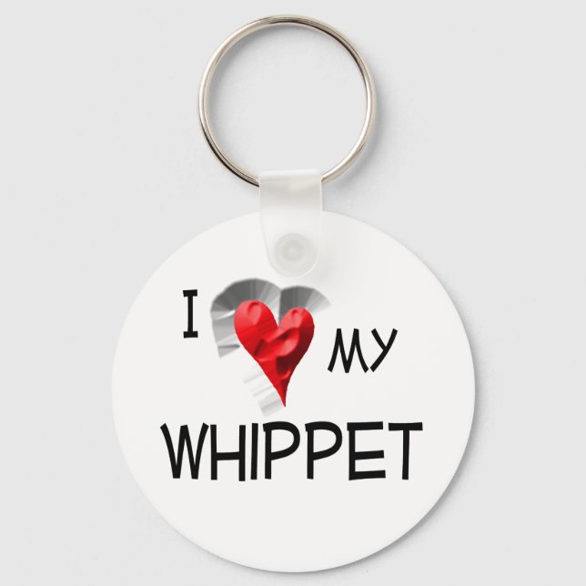 I Love My Whippet Keychain (Front)