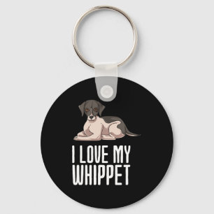 I Love My Whippet Keychain