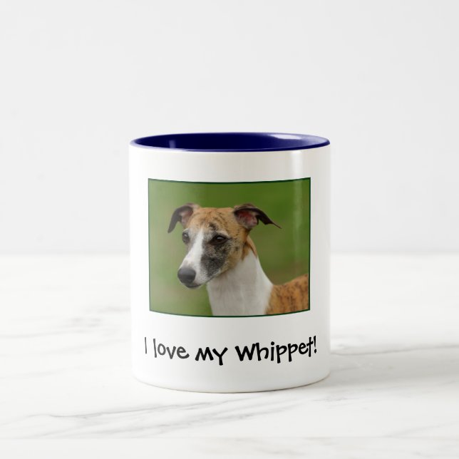 I love my Whippet! Two-Tone Coffee Mug (Center)