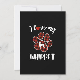 I Love My Whippet Valentine Dog Lover T-Shirt Thank You Card